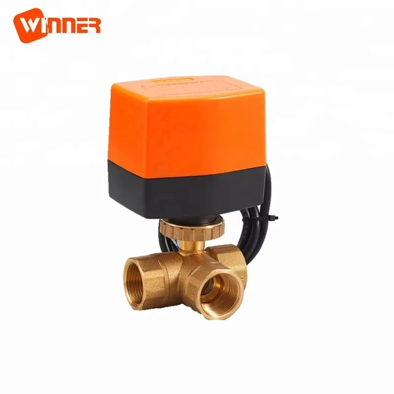 Winvall 24VDC Electrical Actuator Valve Electric Thread Ball Valve Motorized Ball Valve for Heating Ventilating Air Conditioning