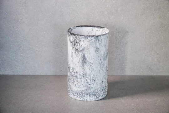  Handmade Resin Vase for home decoration vase with marble texture and aqua swirl