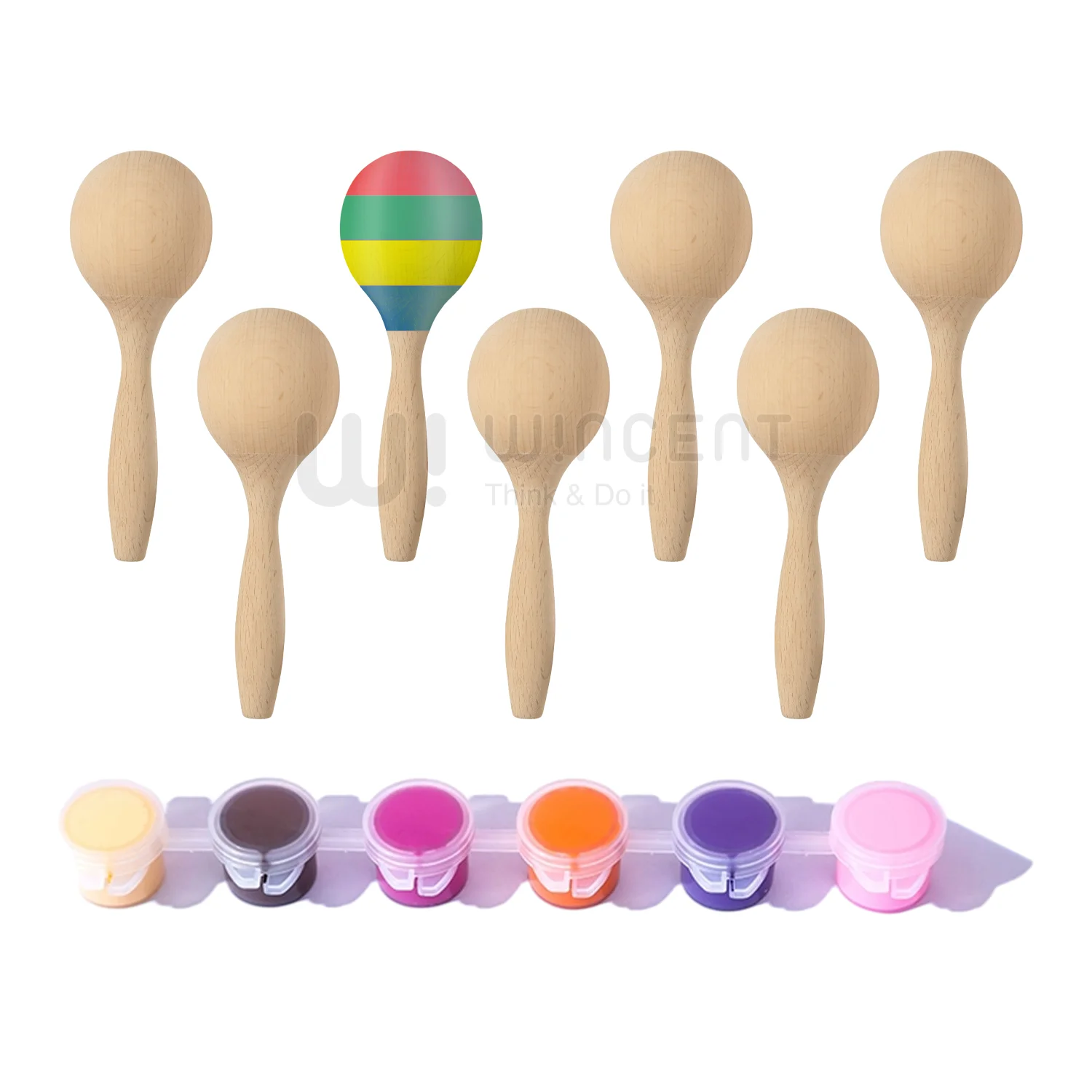 FSC Customization Factory Price Wooden Maracas Baby Montessori Other Baby Toys Early Education Toy