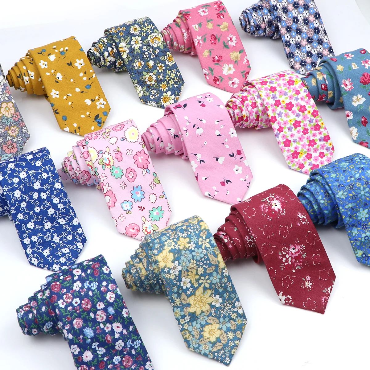 New Style Floral Brisk Soft Texture Tie 100% Cotton For Men&Women Casual Dress Handmade Adult Wedding Tuxedo Tie Accessory Gift