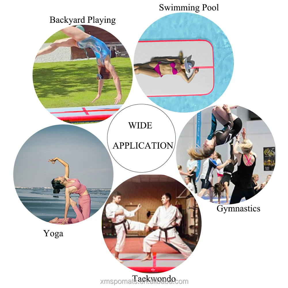 Eco Friendly OEM ODM Exercise Yoga Inflatable Gym Landing Folding Customized Airtrack Mattress Tumbling Mat For Gymnastics