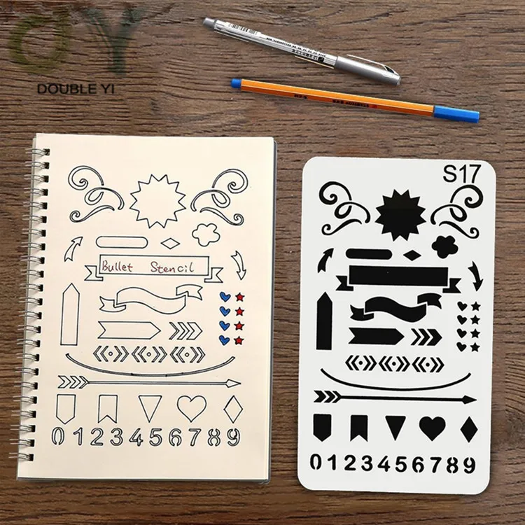 Painting template Hollow diy album lace ruler Hand copy newspaper hand drawing stencils