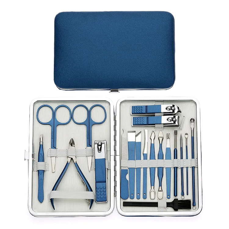 18pcs professional stainless manicure set manicure kit pedicure set for nail salon and family use