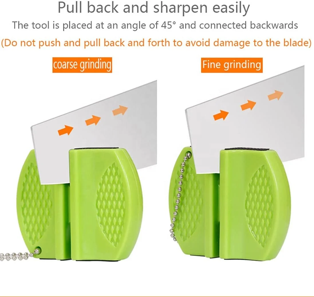 ABS Rubber Outdoor Camping Portable Handheld Two-stage Butterfly Type Diamond Ceramic Rod Knife Sharpener