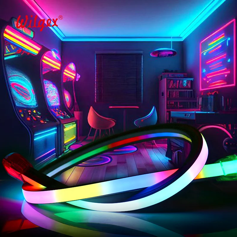Garden Build 24V 48V 110V 220V PVC Neon Flex Rgb Pixel Luces Rope Landscape Lighting Led Neon Lights For Wall