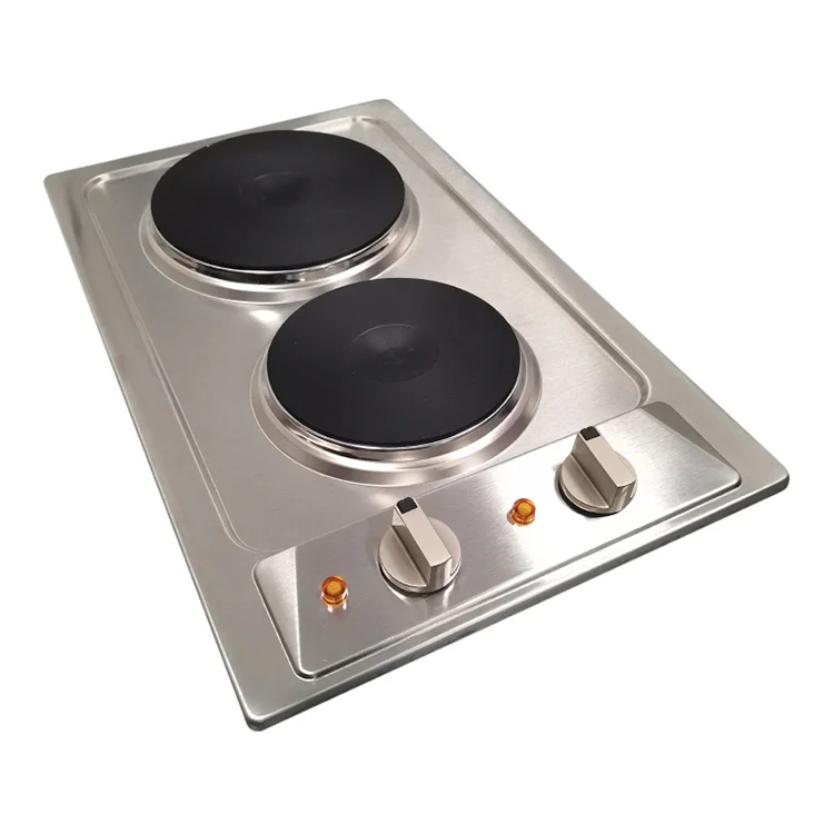 Kitchen Appliances Electric Hotplate Deluxe Design Stainless Steel Double Burners Heater Hot Plate rectangular