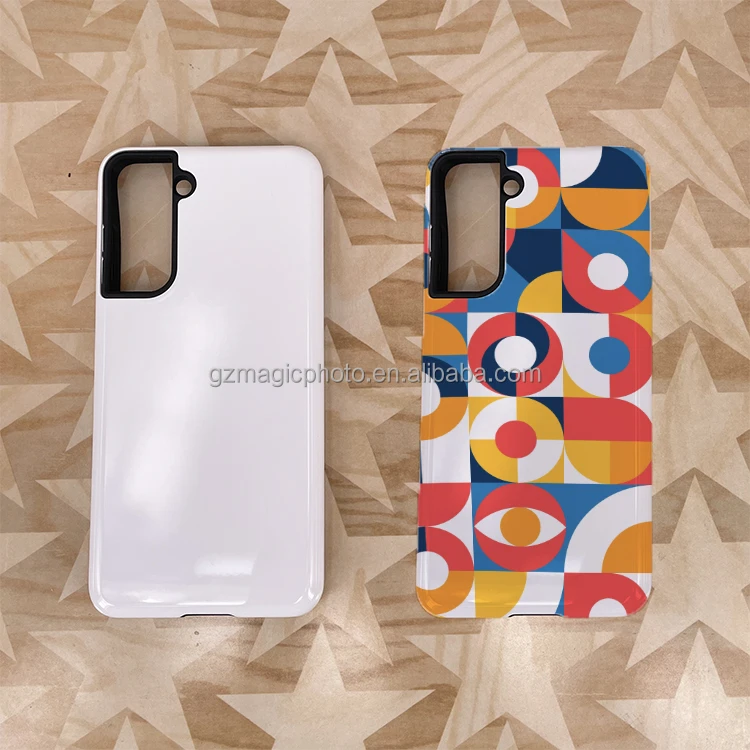3D Sublimation 2 in 1 Tough Phone Case Film Mobile Back Cover for Samsung S21, S21 Plus, S21 Ultra