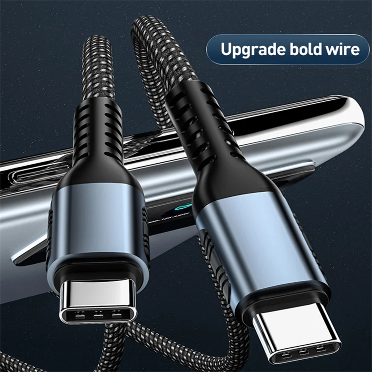 Hot sale USB Cable For Data Transfer and 100W PD 5A Type-C To Type-C Fast Charging Strong Nylon Braided Cable for Samsung Xiaomi