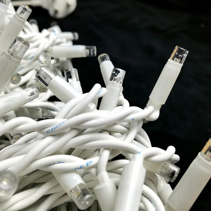 Ip44 Waterproof connectable white rubber cable LED curtain light string Festive Christmas wall decoration Lights