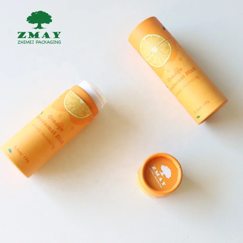 empty paper cylinder deodorant stick container twist up tube eco friendly