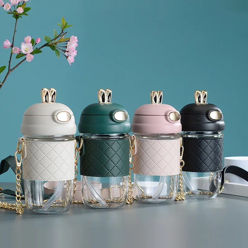 Eco Friendly Bpa Free Glass Water Bottles Thermos Drinking Bottle Sleeve Screw Thermos Flask Kids Cup