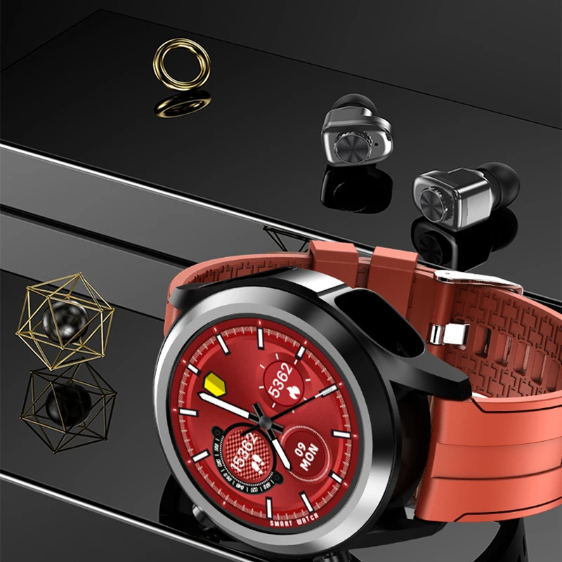 New Arrival Wireless Earbuds, 2 IN 1 Waterproof BT Earphone Two in one Smart Watch TWS Earphone with multi functions