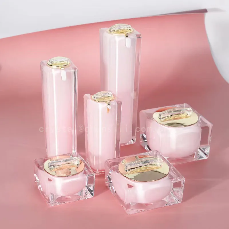 
Luxury Cosmetic Acrylic Set Bottles Custom Printed Cosmetic Bottles And Jars 