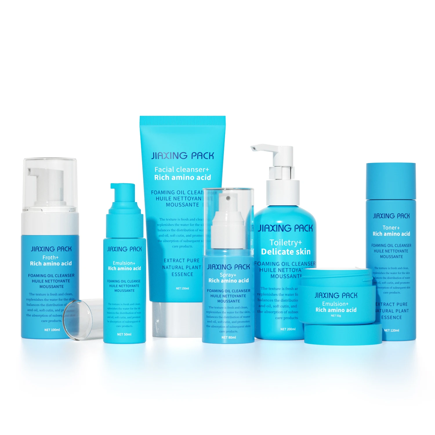 Custom Plastic skin care serum cream lotion packaging PET Shampoo Bottle Hair Oil Bottle With Lotion Pump