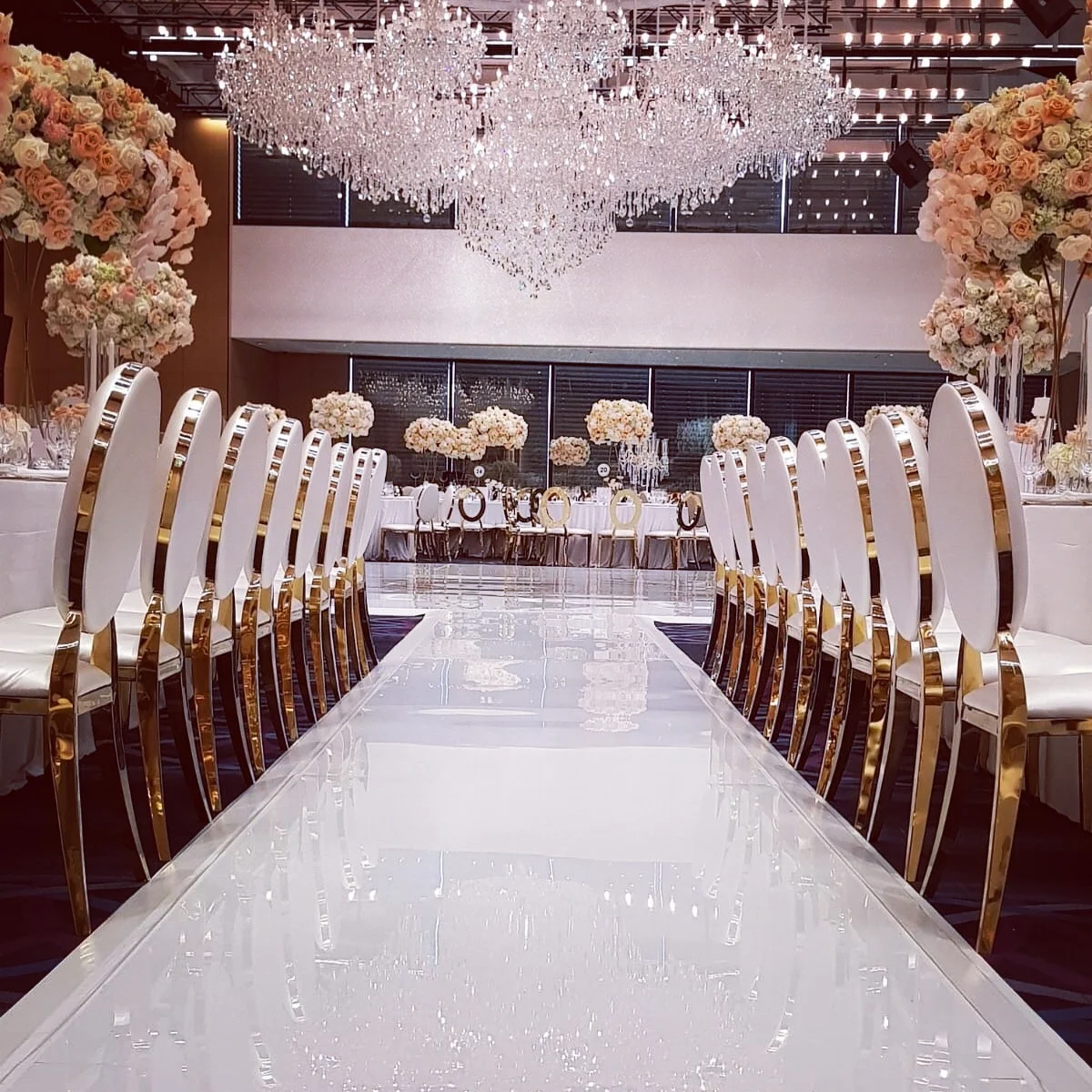 Golden modern leather wedding dining room dinning stainless steel chair louis chair