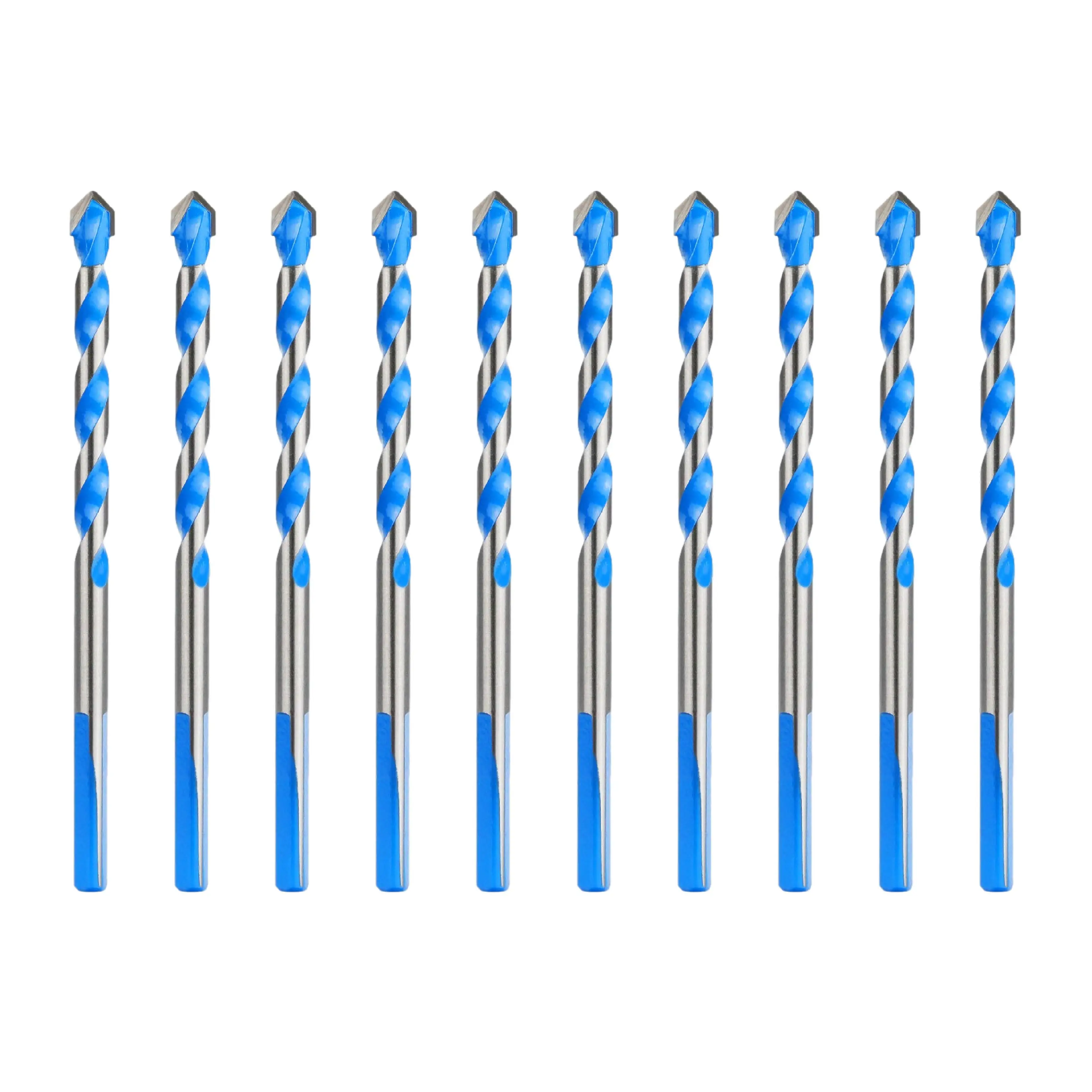 Ceramic Glass Ultimate Punching Hole Working Sets Handle Triangular-Multifunctional Spiral Flute Glass Tile Drill Bits