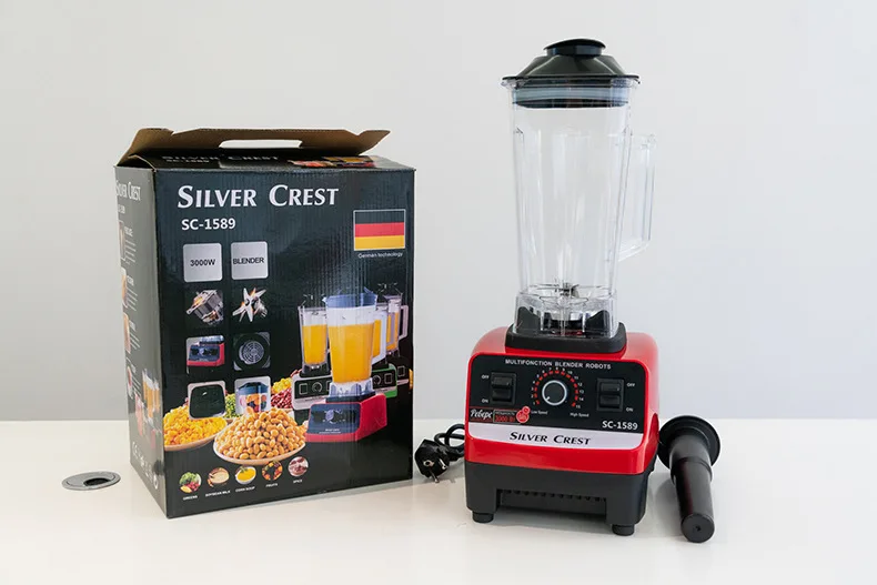2 in 1 heavy duty licuadora electric mixer jar commercial   mixeur sc-1589  silver crest blender 4500W