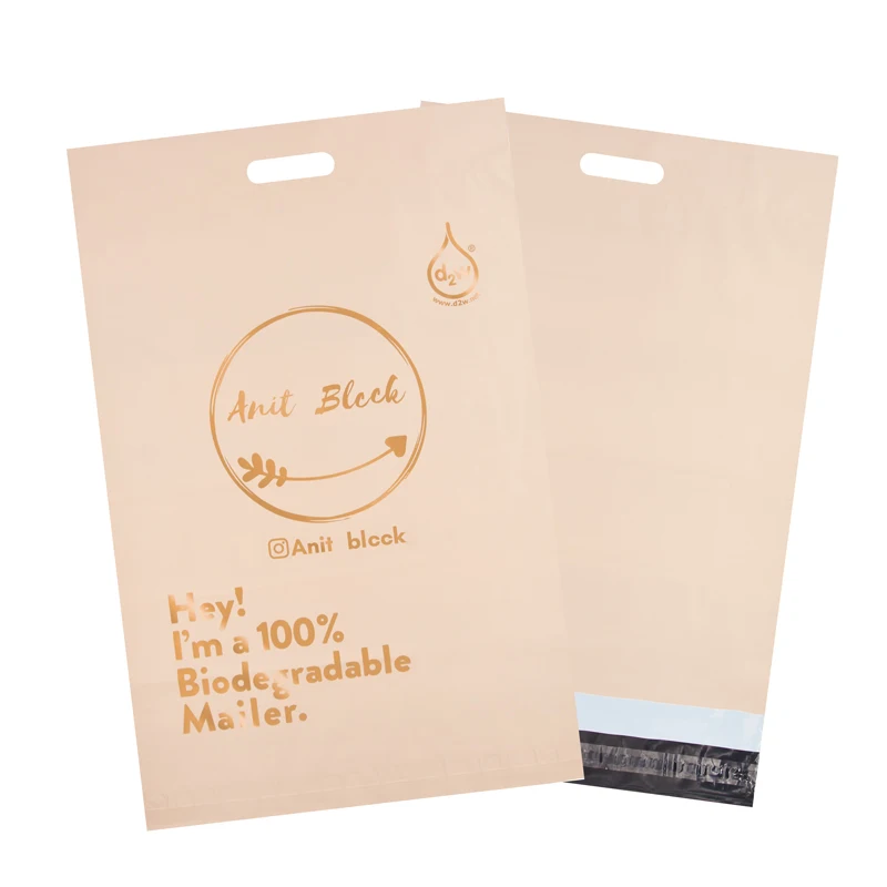 Matte Plastic Eco-Friendly Poly Mailer with Handle Mailing Envelope Packaging Bag for Garment for Shipping Courier Made from PE