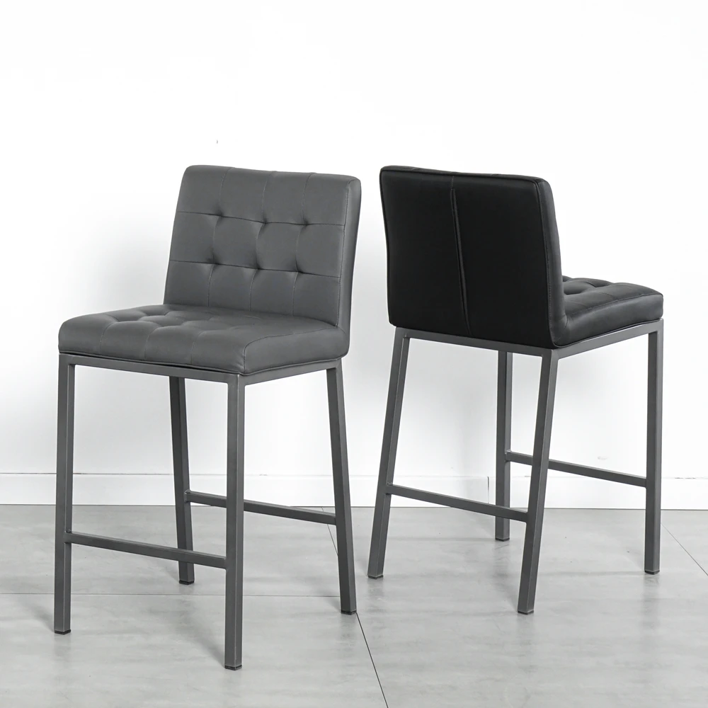 Cheap antique custom pub restaurant hotel office furniture pu leather seat bar stool chair with footrest