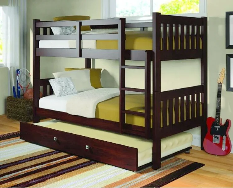 
triple bunk bed Twin Full Twin double over double Bunk Beds for Kids adult with Ladder and trundle 