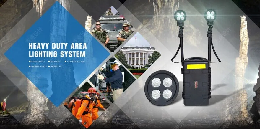
Police Rescue Equipment 80W Portable 5000 lumens LED Remote Area Lighting System 