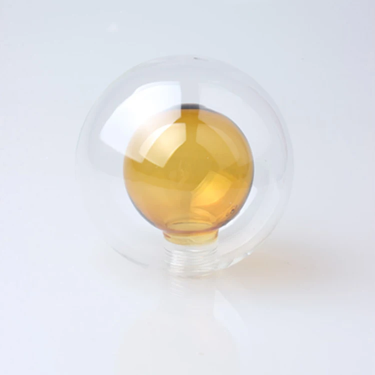 Amber Glass Globe G9 thread double layers indoor wall Lighting glass shade