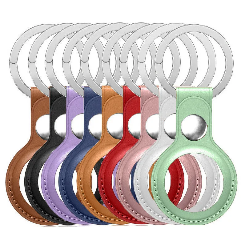 
Dog Collar Anti Lost Alarm Tracking PU Leather Case Cover Key Ring for Apple AirTag Air Tag 