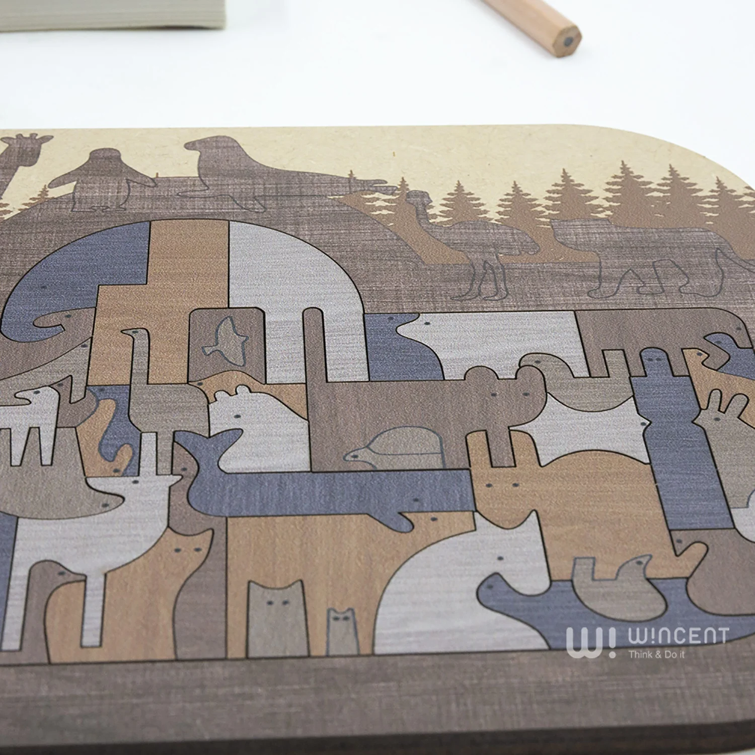 Irregular Shape Puzzle Animal Jigsaw Puzzles Mini Brain Teasers Wooden Challengable Mini Wood for Adults Envelope Wooden Toys