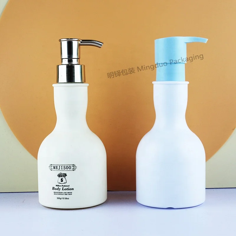 Luxury new skin care packaging set 300ml HDPE plastic body lotion milk emulsion bottle custom cosmetic packaging