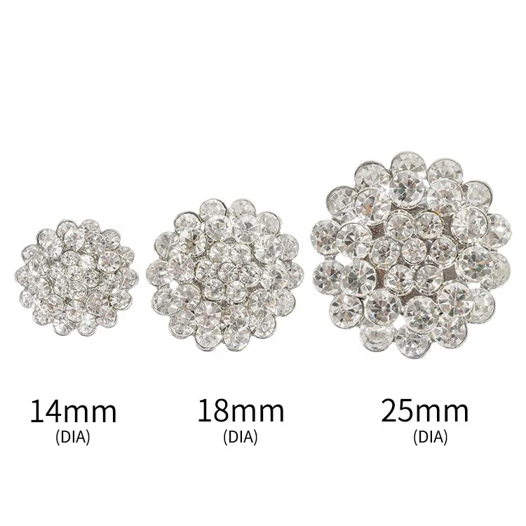 
New brilliant wedding rhinestone prong snap button crystal for clothes 
