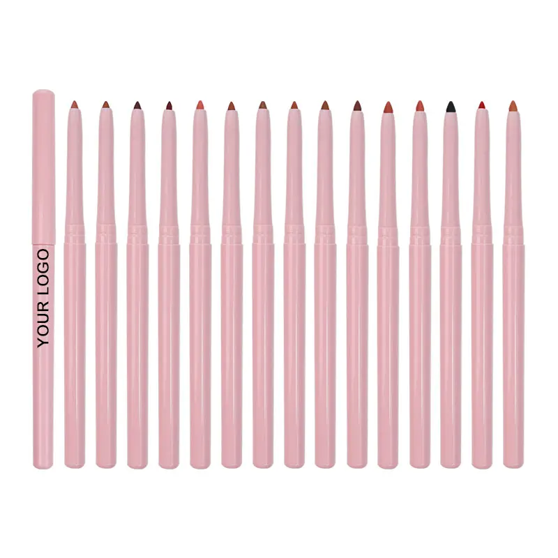 Wholesale Private Label Lip Pencil Long Lasting Waterproof Smooth Custom Logo Matte Cream Pink Lip Liner