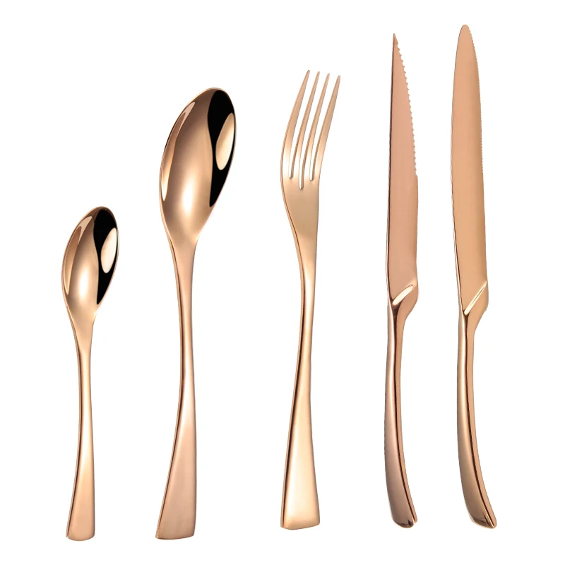 Высококачественный элегантный набор столовых приборов KAYA из нержавеющей стали цвета розового золота для отеля