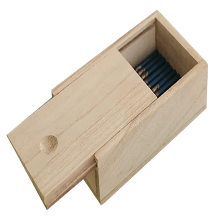 
High quality material practical handmade pan custom packaging small wooden slide lid gift box 