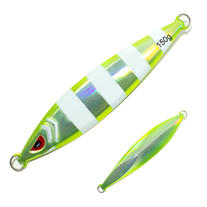 80g 100g 120g 150g 180g Metal Fishing Lure Baits Luminous Glow Sea Bass Saltwater Jigging Lure Tackle