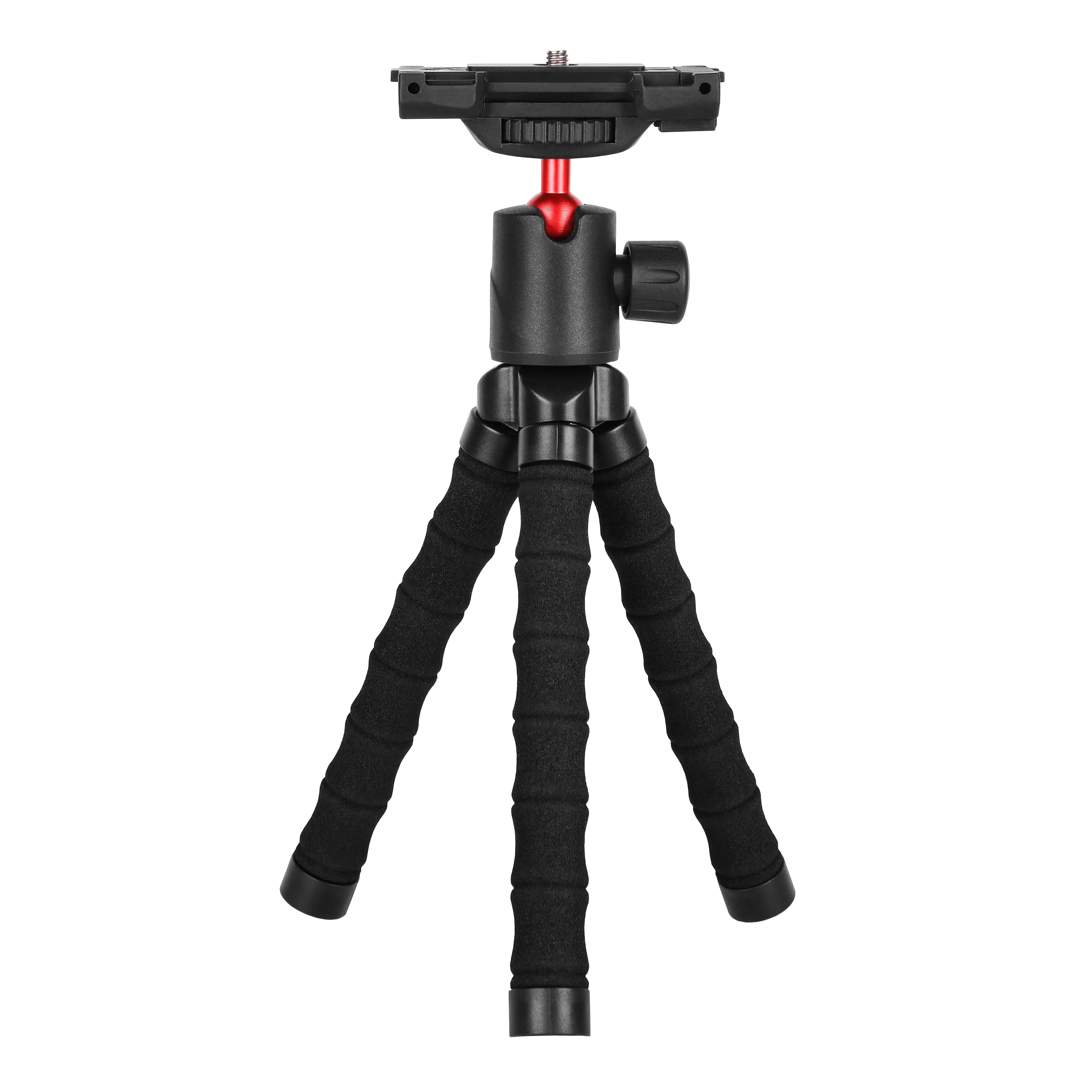 Kingjoy Flexible Camera Tripod Vlogging Bendable Travel Octopus Gorilla Portable Mini Tripods for Action Camera Cell Phone