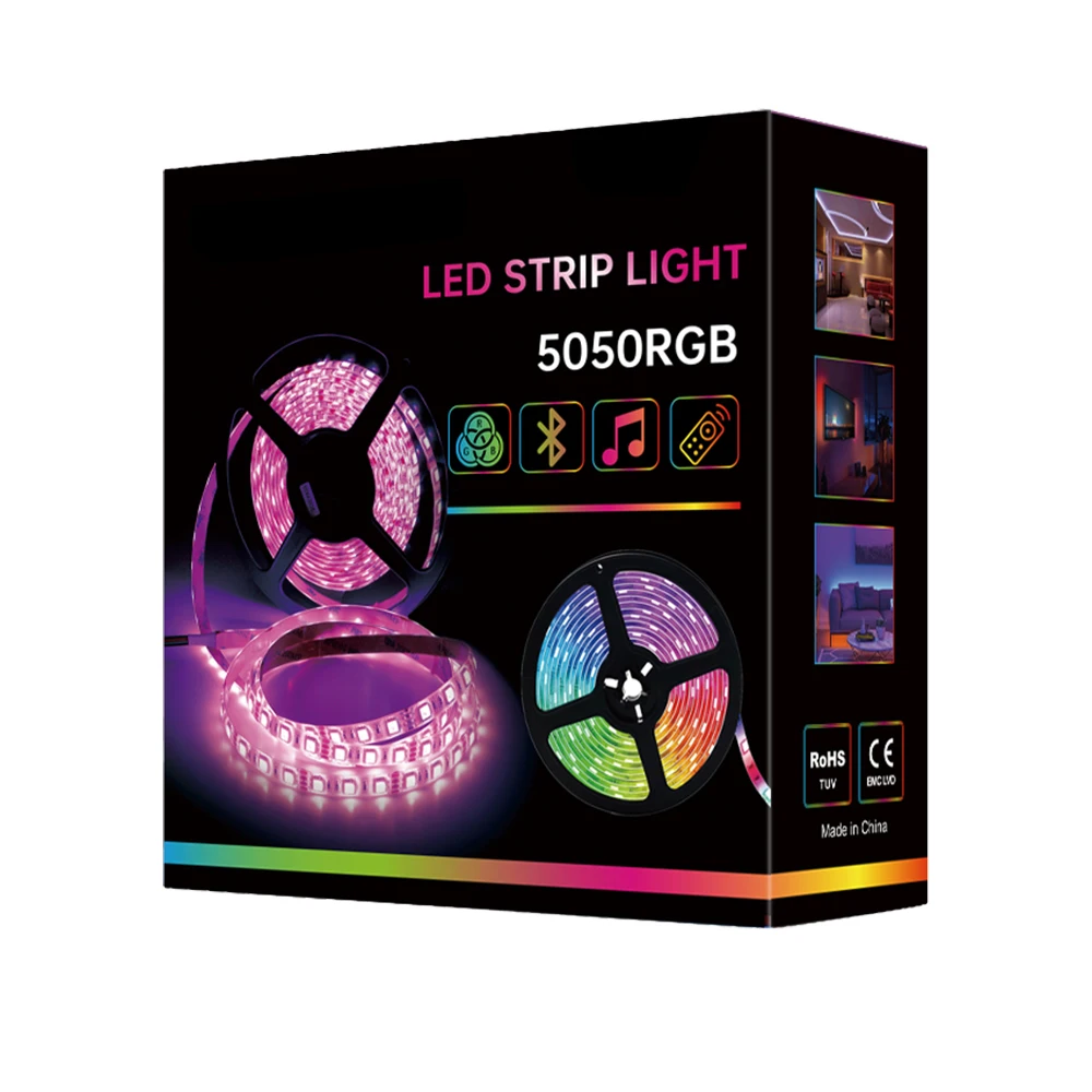  Лидер продаж Amazon Светодиодная лента 5050 RGB 300 светодиодов 72 Вт водонепроницаемая светодиодная для телевизора 12 В постоянного