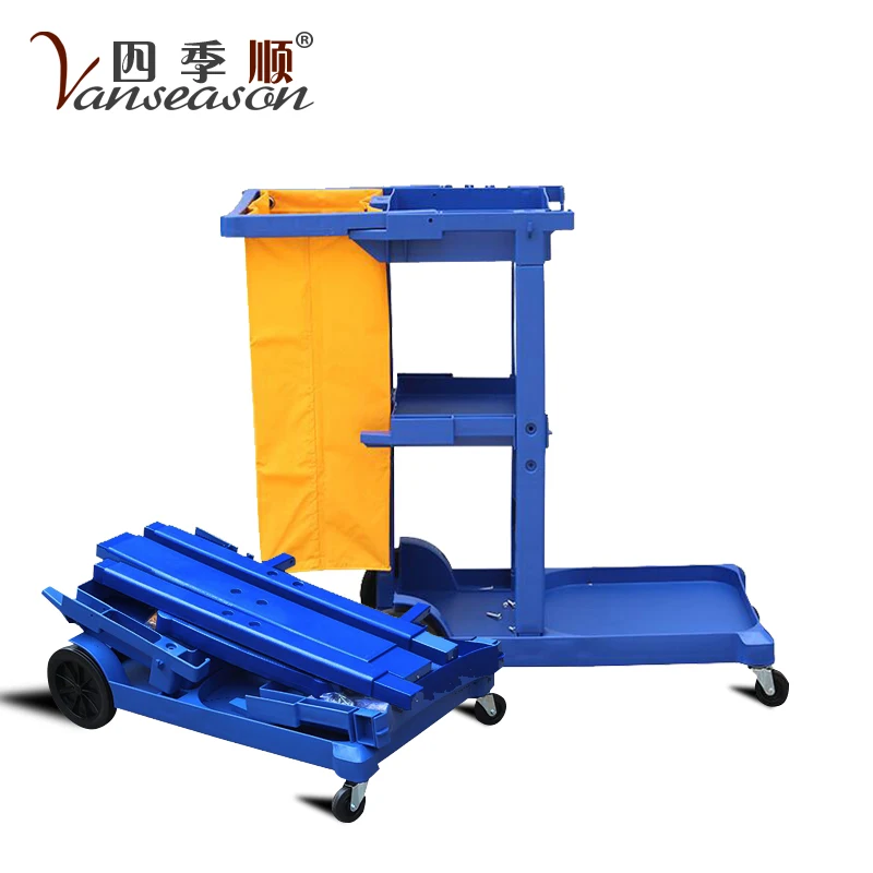 
Multifunction hotel room cleaning trolley and housekeeping service cart trolley 