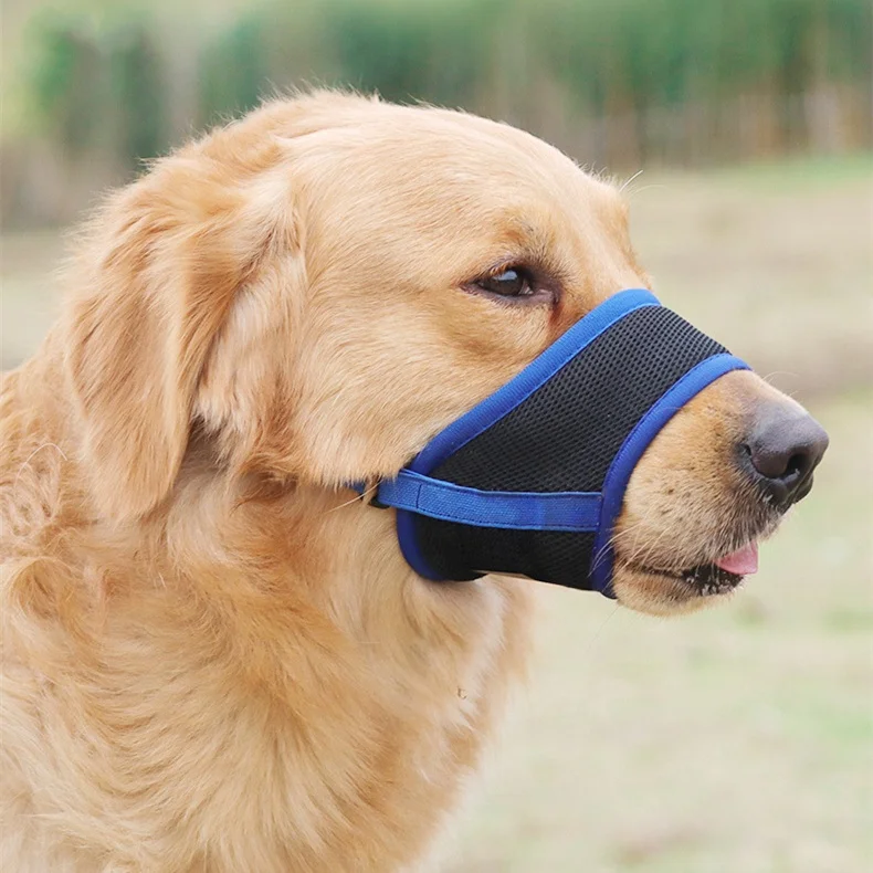 New pet mask, anti-barking anti-biting dog muzzle breathable mesh adjustable pet muzzle anti-accidental eating of pet supplies