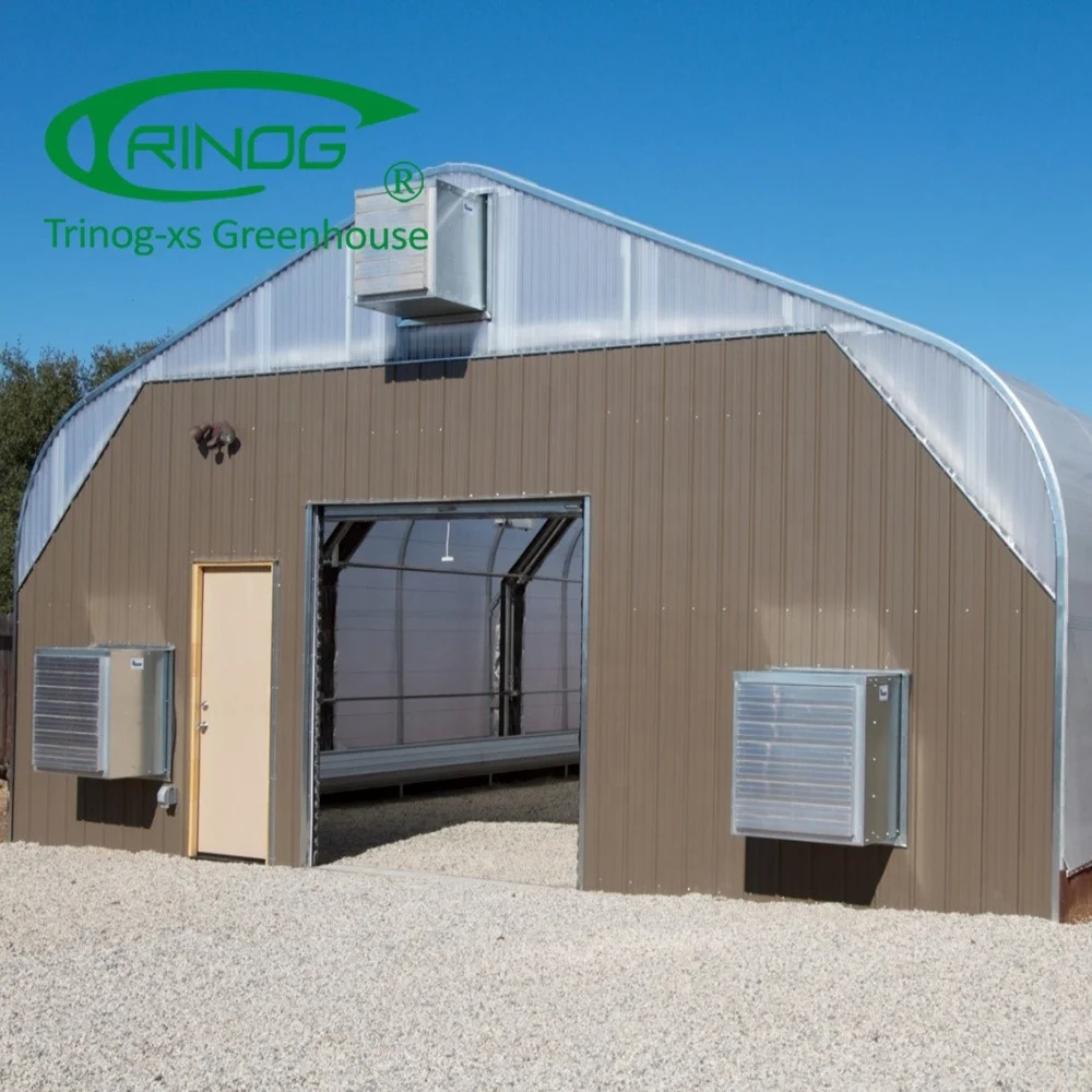 Trinog разработанная Коммерческая Автоматическая теплица со светодиодной подсветкой, однослойная сельскохозяйственная теплица