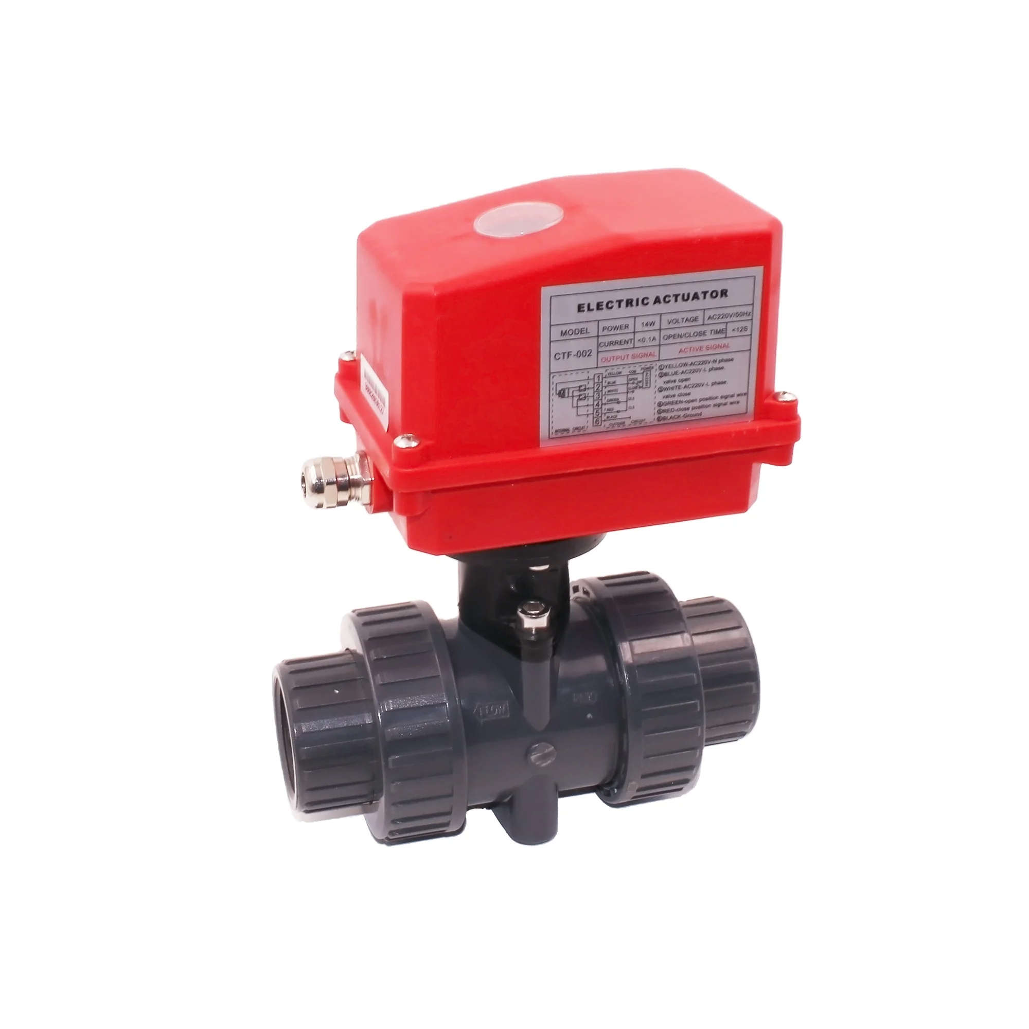 Serie CTF002 mini entree de machine a laver electrique manuel controle de debit variable 2 vanne a boisseau sphdrique cpvc a eau