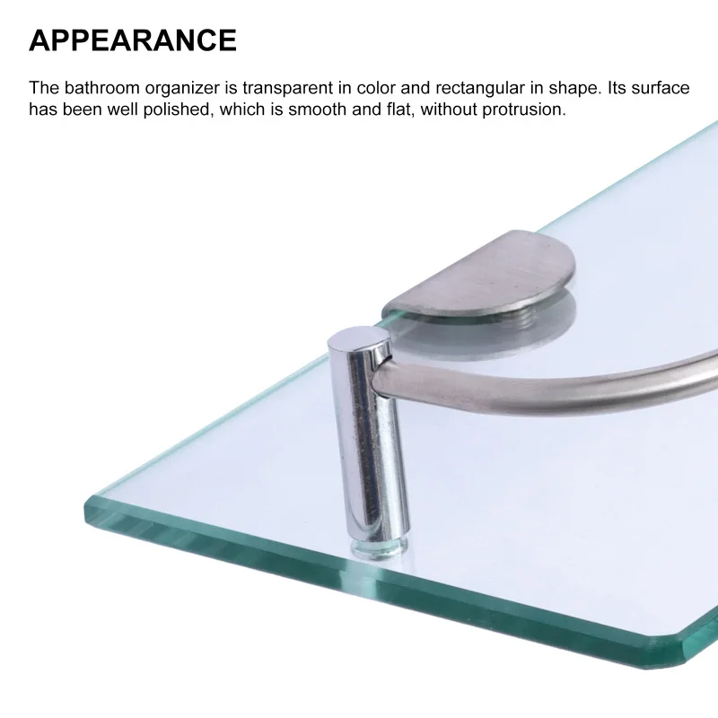 Direct factory single tier shower glass shelf bathroom corner shelf