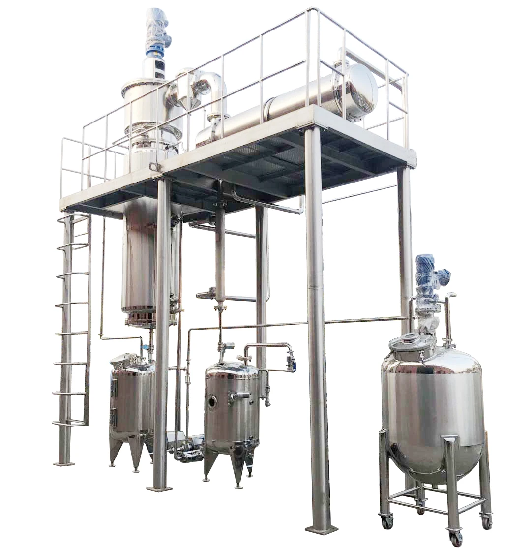 Scraper wiped agitated rotary Type thin film evaporator for crude oil concentration separation machine