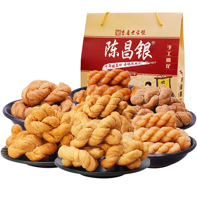 588g fried twist Chinese traditional snack hand make food 7 flavors mixed pack Gift Pack