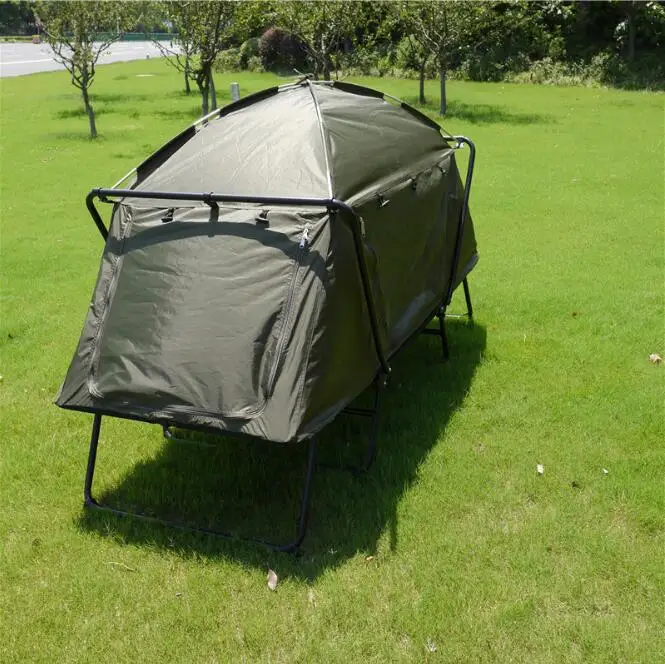 2-Person Durable Nylon Folding Fishing Tent Double Layers Aluminum Pole Steel Frame Oxford Cars Outdoor Recreation Camping