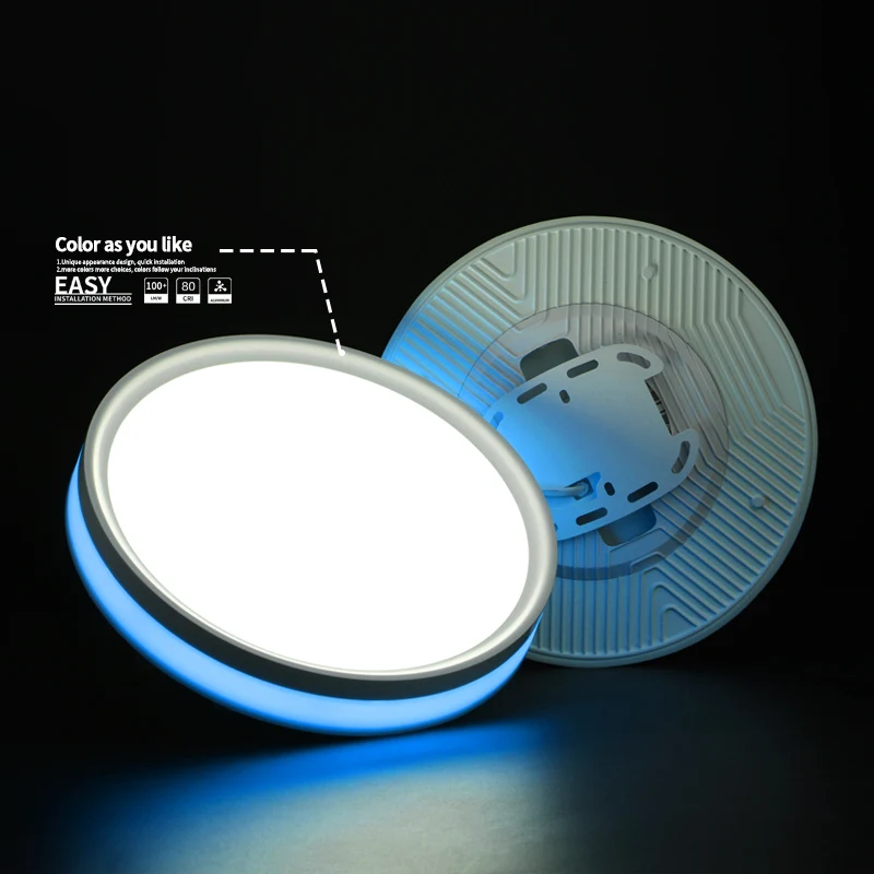 Ultra Slim Surface Round Rgb Color Side Lighting Led Panel Lights 24W 36W Ceiling Light