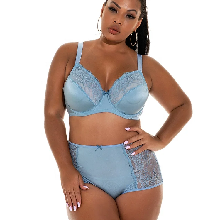 High Quality Lady Sexy Lingerie Underwear Photo Big Bras Plus Size Women Large Plus Size Panty And Bra Sets