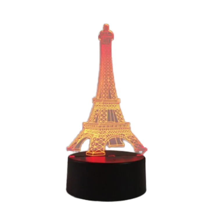 Wholesale 3D Acrylic LED Desk RGB Multicolor Night Lights Bedroom Minimalist Style Touch-Powered Crystal Mini LED Night Home