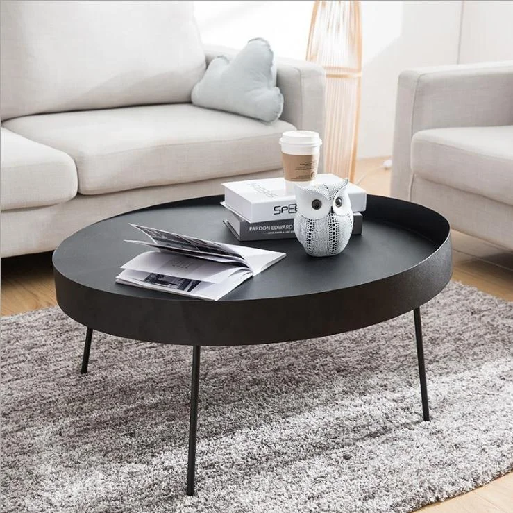Modern metal center table coffee table with leg round for living room furniture
