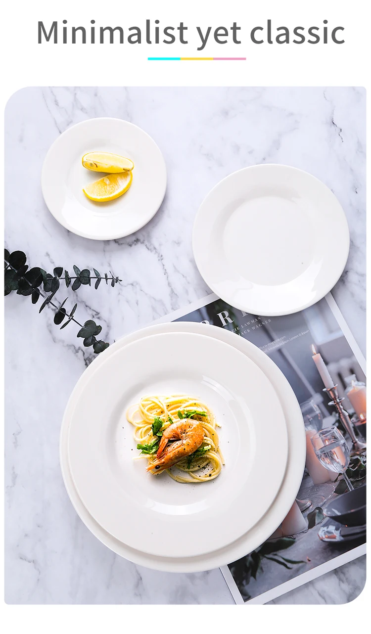 Factory Wholesale High Quality Melamine Dinner Plates Charger Plate Sets Dinnerware White Round Restaurant Tableware