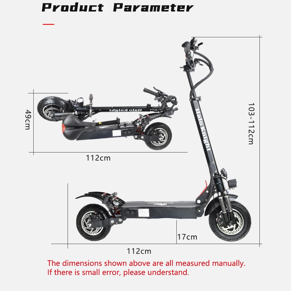 Halo Knight T104 Hot Selling Balancing Electric Scooters Adults 25KM/H Speed Limit Double Drive E scooters 2000W 52V Skateboard